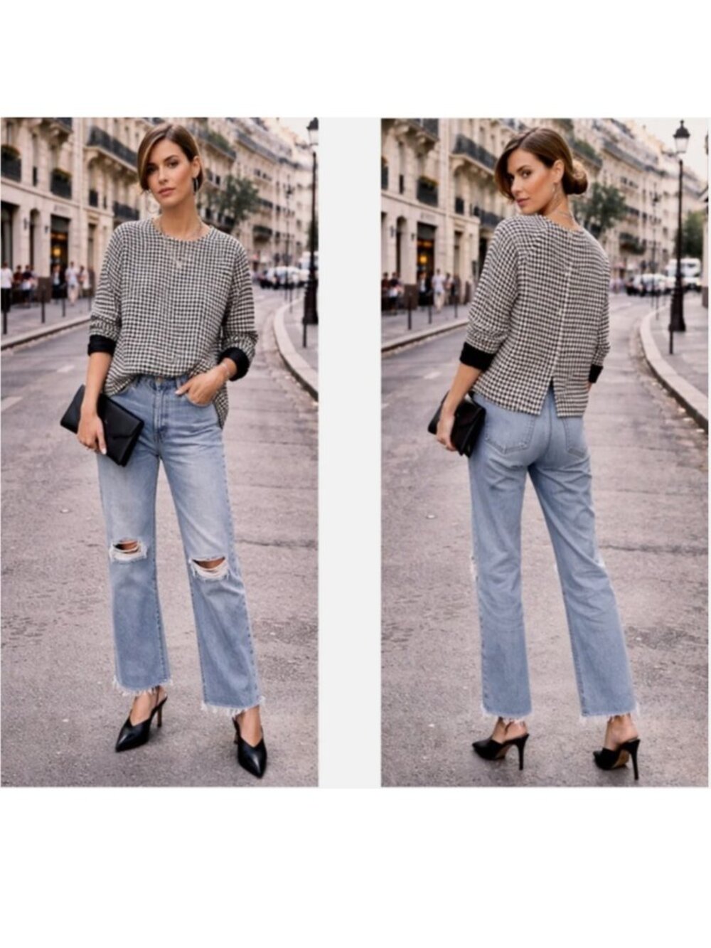 ROSEANNA Paris houndstooth net a porter cozy style jacket top $465 fr-34 / us-4